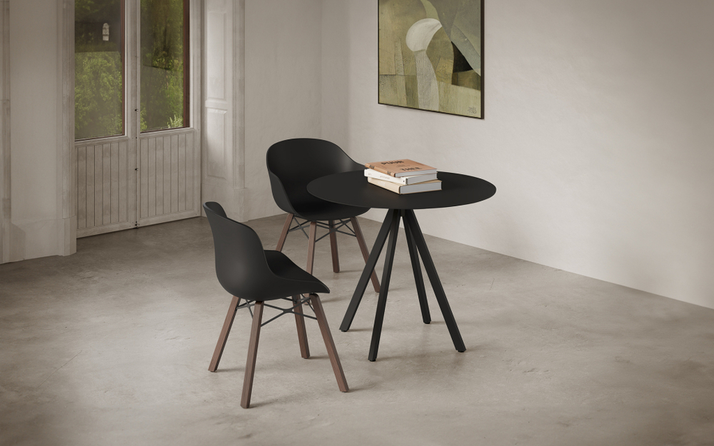 Кресло пластиковое Papatya Globe-K Wox Iroko, натуральный, черный