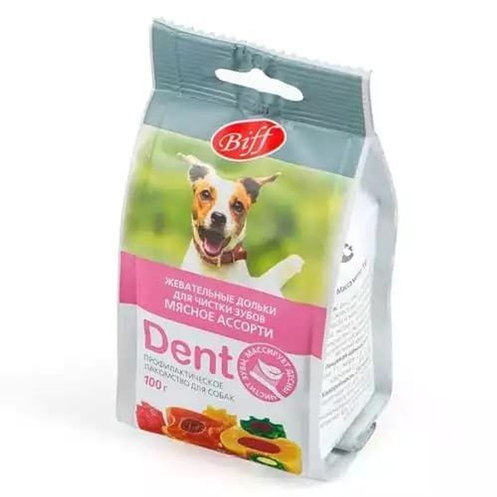 Жевательные дольки Dent мясное ассорти 100 г