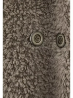 Шуба из овечьей шерсти, оливковая, SilverFox