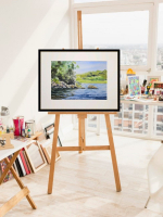 Картина авторская акварельная в паспарту 30х40 см на стену для интерьера "Мыс острова Белоярский"