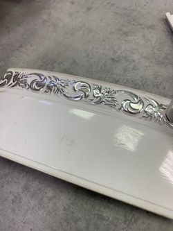 Белый с серебром "Ажур" (5см) декоративная планка (бленда)