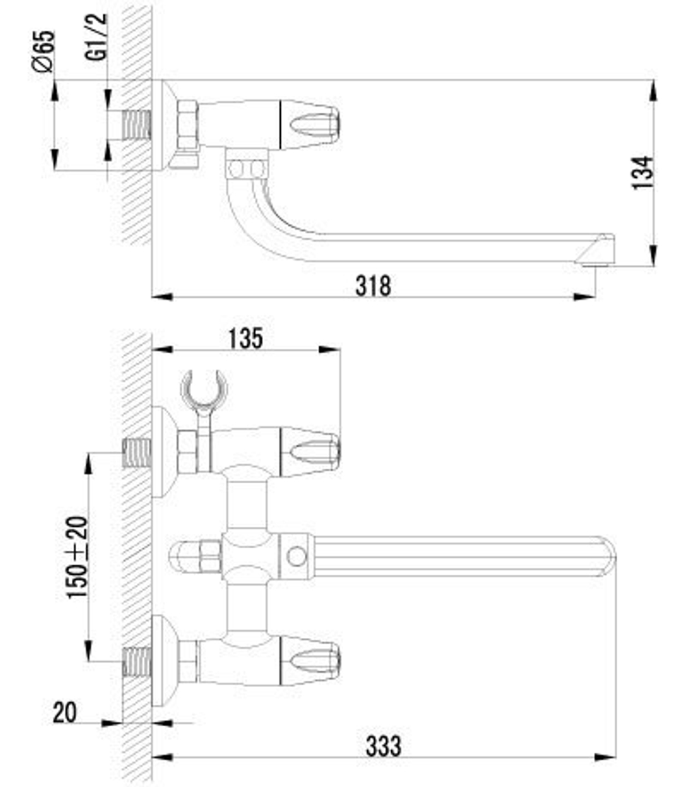 LEMARK Серия LOTUS. Смеситель для ванны – LM2702C