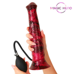 Малиновый фантазийный фаллоимитатор с имитацией эякуляции - 29 см. (Цвет: малиновый)