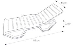 Шезлонг Tweet пластиковый белый с колесиками