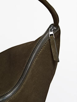 Massimo Dutti Замшевая сумка, хаки