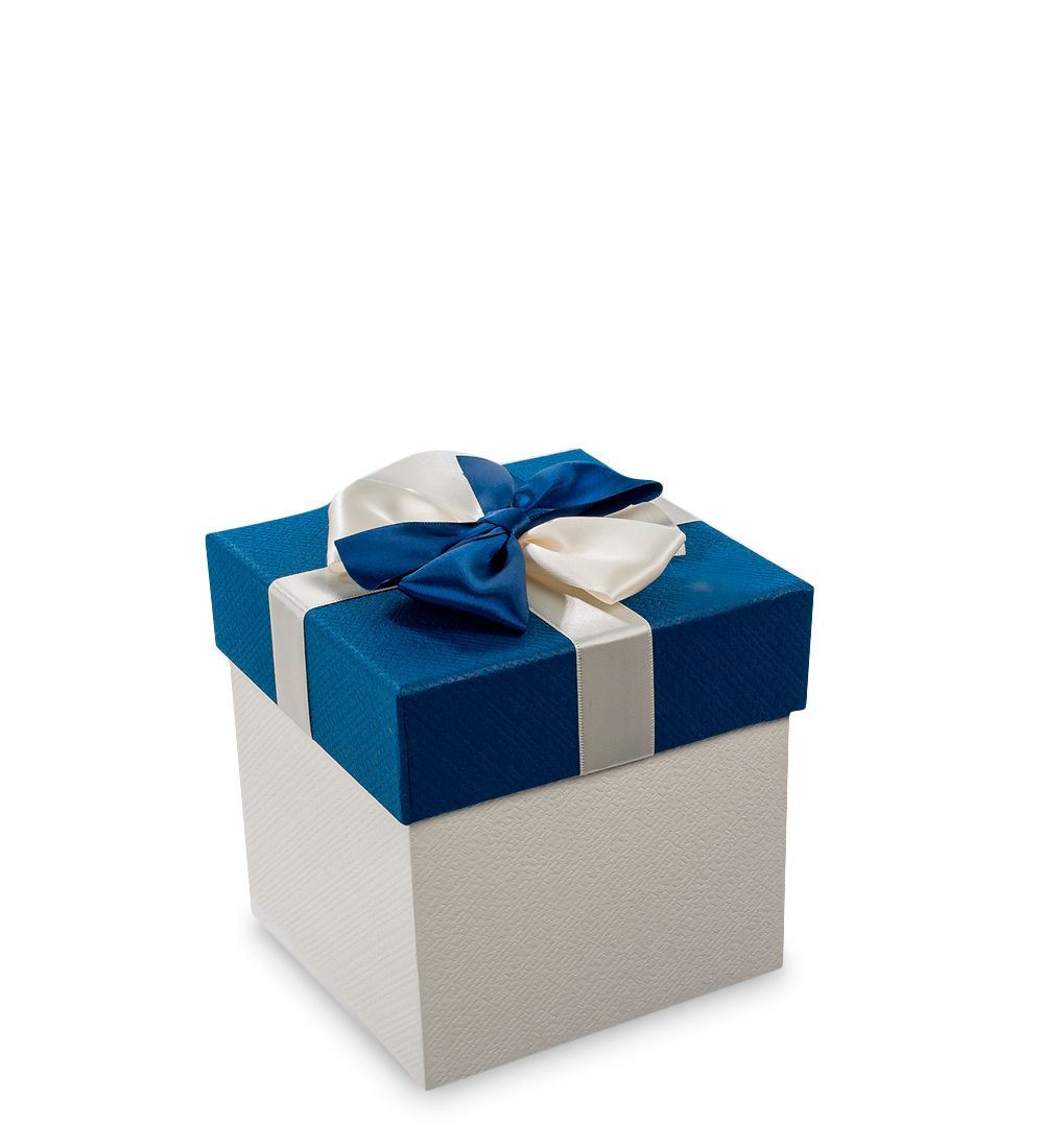 WF-40/1-B Коробка «Квадрат» цв.бел./син.