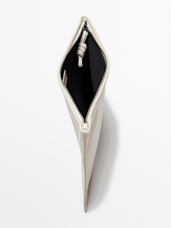 Massimo Dutti Маленькая сумка из кожи наппа с узлом, белый