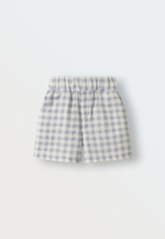 3143-340 Комплект рубашка и шорты из муслина (клетка синяя)