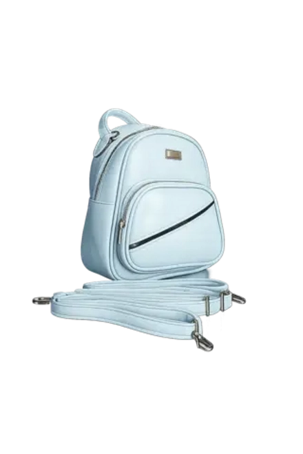 Рюкзак- сумка экокожа голубая QOZA женская