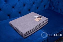 Одеяло тканое из шерсти мериноса LUX (овечья шерсть) ERDENET 150x200 см. - серое