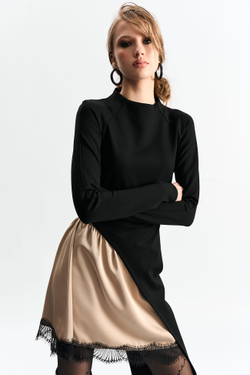 Мини-юбка с кружевом 1264 золото