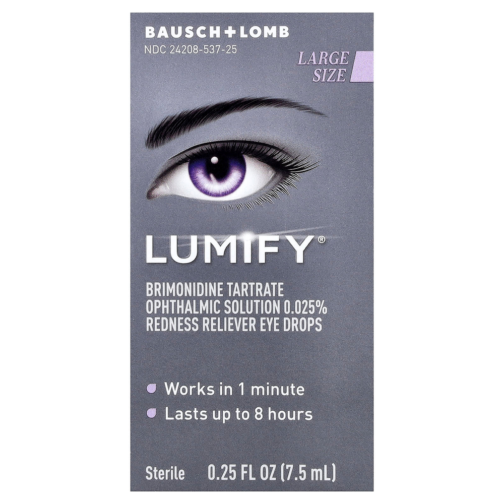 Lumify, глазные капли, для снятия покраснений, большое количество, 7,5 мл (0,25 жидк. унции)