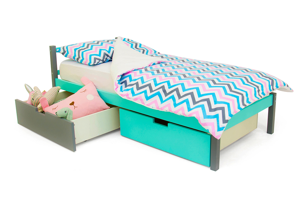 Детская кровать тахта Бельмарко Svogen графит-мятный
