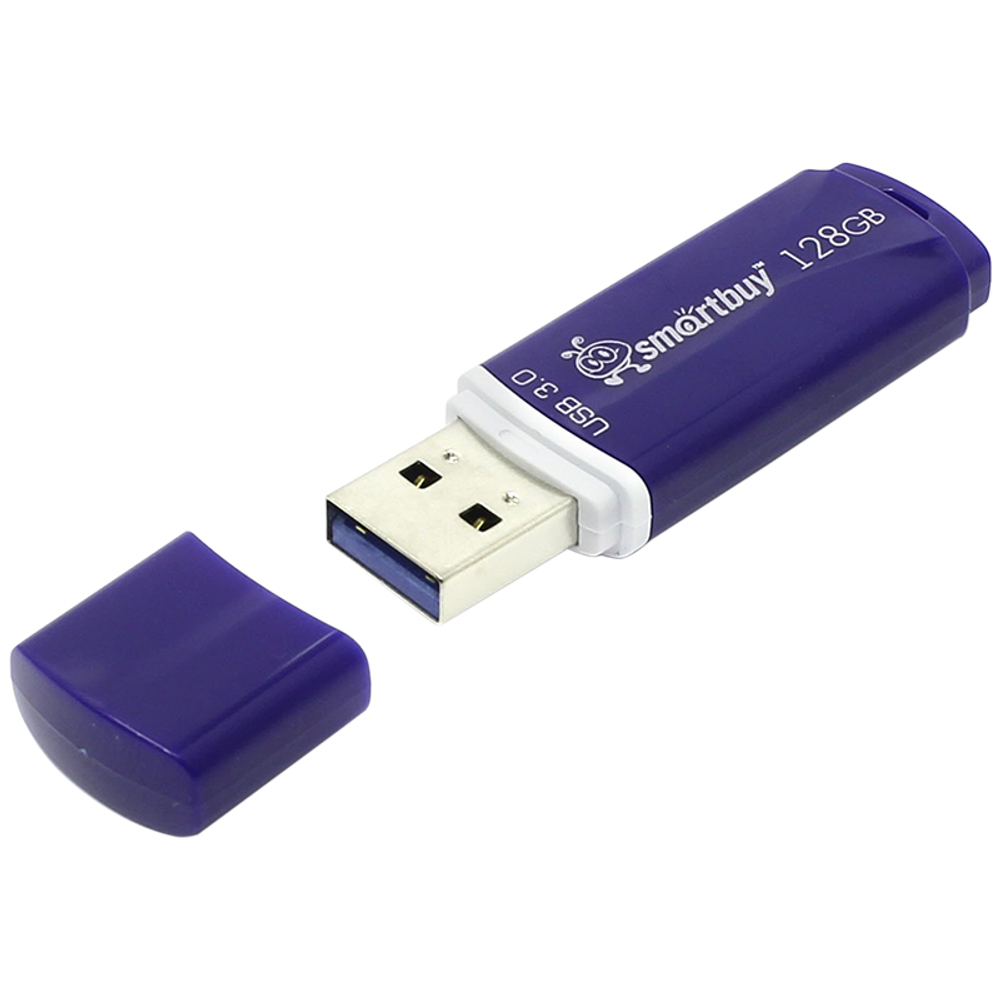 Память "Crown" 128GB, USB 3.0 Flash Drive, синий, Smart Buy