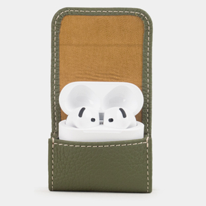 Чехол для наушников AirPods 3 из кожи теленка, зеленого цвета