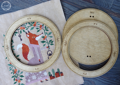 Круглая рама с окном под вышивку 13 см