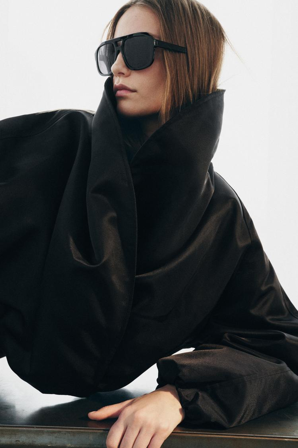 ZARA СТЕГАНАЯ КУРТКА-БОМБЕР — ZW COLLECTION, ЧЕРНЫЙ