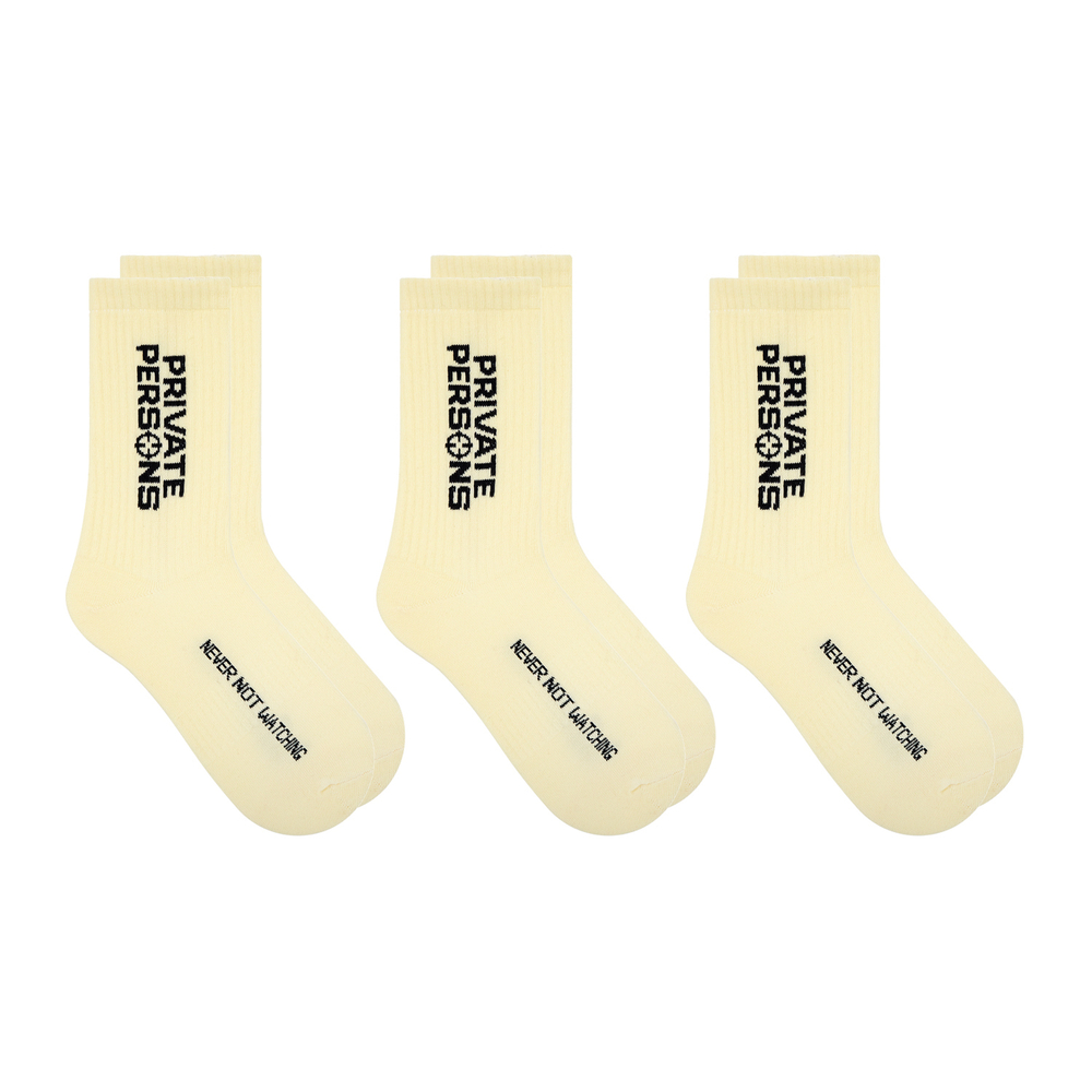 PP LOGO SOCKS LEMON (3 PACK)