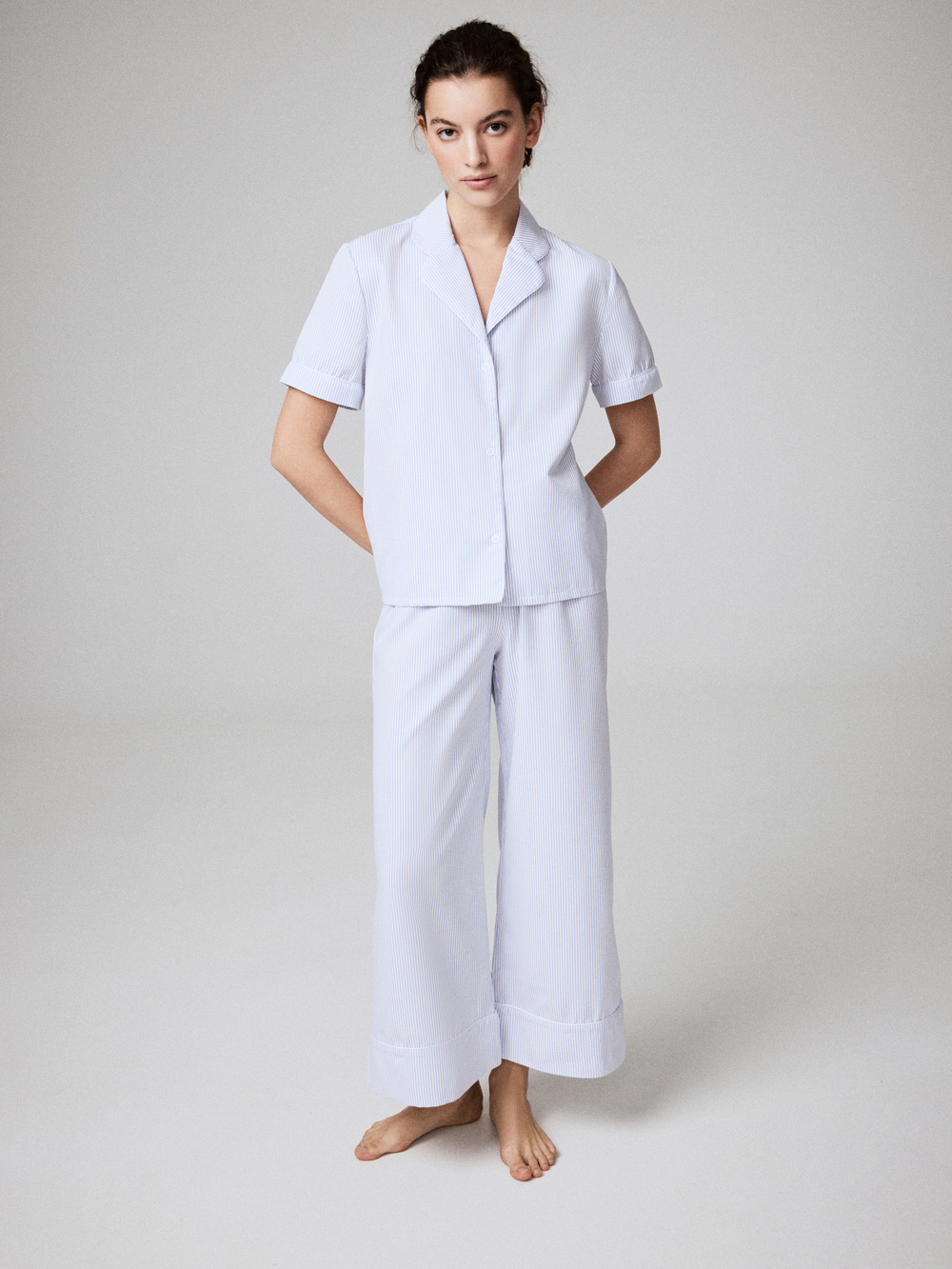 Пижама Голубой принт (рубашка с коротким рукавом + брюки)