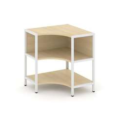 Shelf System Односекционный угловой стеллаж двухярусный SN.STMU-211 Акация Лорка/Металл Белый 810*81