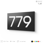 Номер на дверь 779, табличка на дверь для офиса, квартиры, кабинета, аудитории, склада, черная 120х70 мм, Айдентика Технолоджи