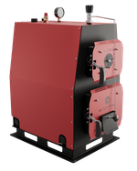 Твердотопливный котел длительного горения Изуран-35 в кожухе на 35 кВт. Отапливаемое помещение до 945 куб.м. Производитель - Изуран