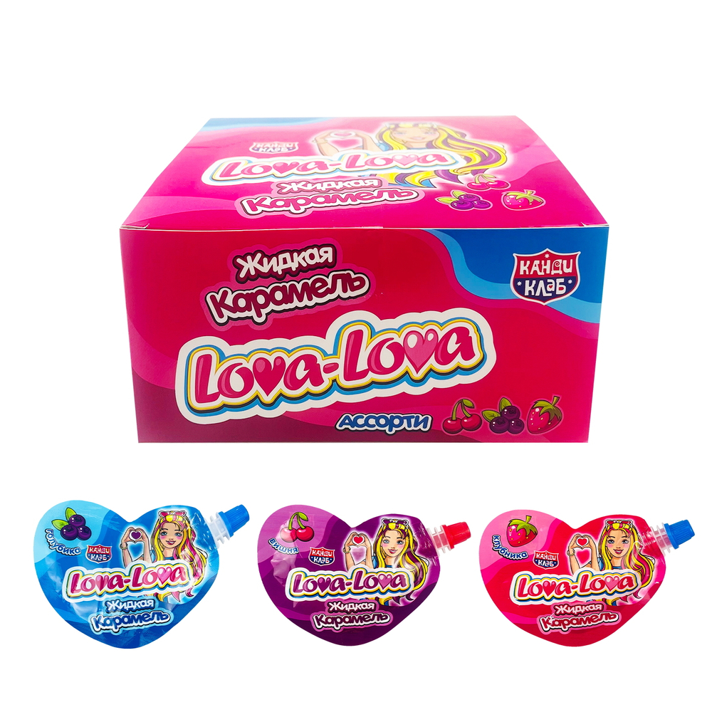 Жидкая карамель "Липстик Lova-Lova" ассорти 20гр*30шт*12блоков
