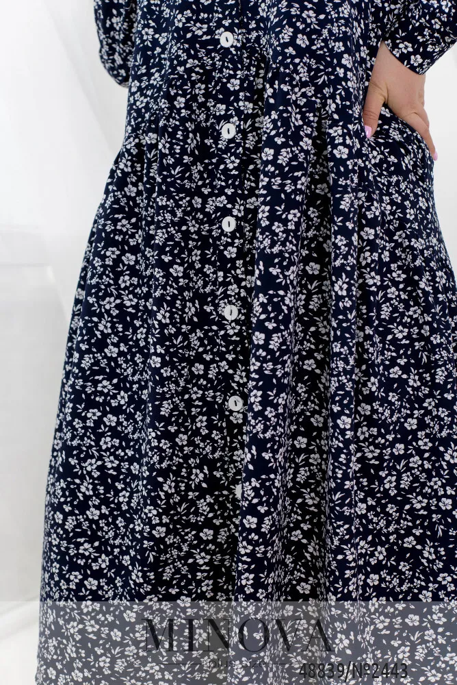 Платье 2443-темно-синий Minova