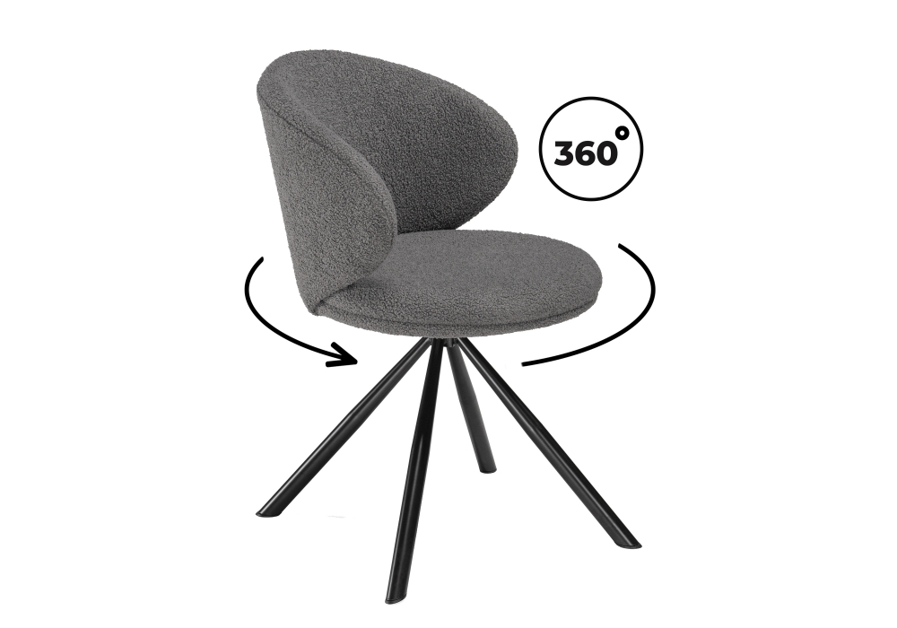 Стул на металлокаркасе Woodville Solomon крутящийся gray, black