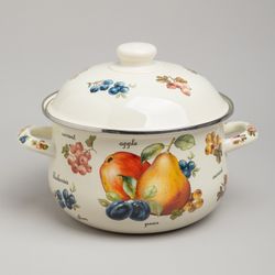 НАБОР КАСТРЮЛЬ AGNESS ЭМАЛИРОВАННЫХ СЕРИЯ "ФРУКТЫ", 4ПР. 1,5Л И 2,8Л, 16Х10СМ, 20Х12СМ