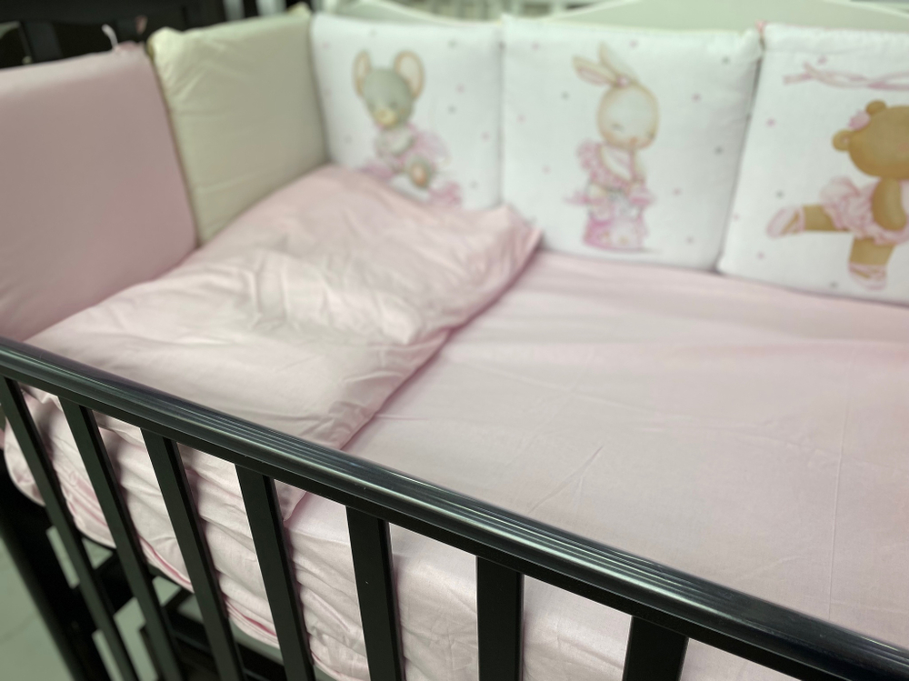 Комплект в кроватку 6-ти предметный (подушечки 17 предметов), "Маленькая принцесса" поплин