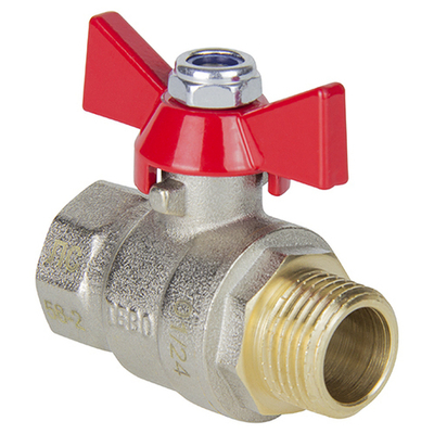 Кран шаровой TEBO 1" внутренняя-наружная (бабочка)