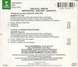 Dale Clevenger, Larry Combs, Daniele Damiano, Hansjorg Schellenberger, Daniel Barenboim / Chicago - Berlin - Beethoven - Mozart - Quintets (CD)