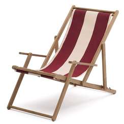 Складной шезлонг Vilara для улицы в полоску бордового и бежевого цвета