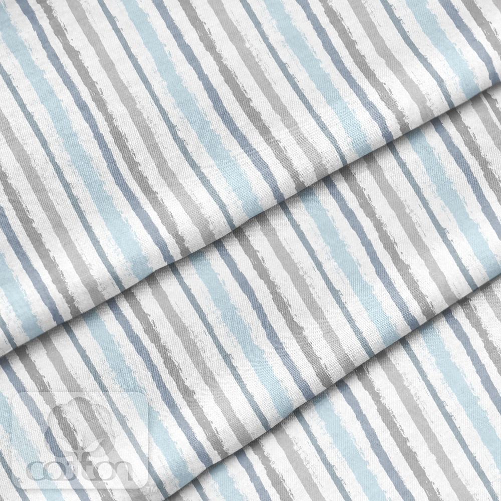 Отрез хлопка "Полоска серо голубая"