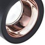 Светильник для однофазной трековой системы под лампу GU10 max 50Вт (лампа в комплект не входит),материал  алюминий, цвет чёрный/золото розовое