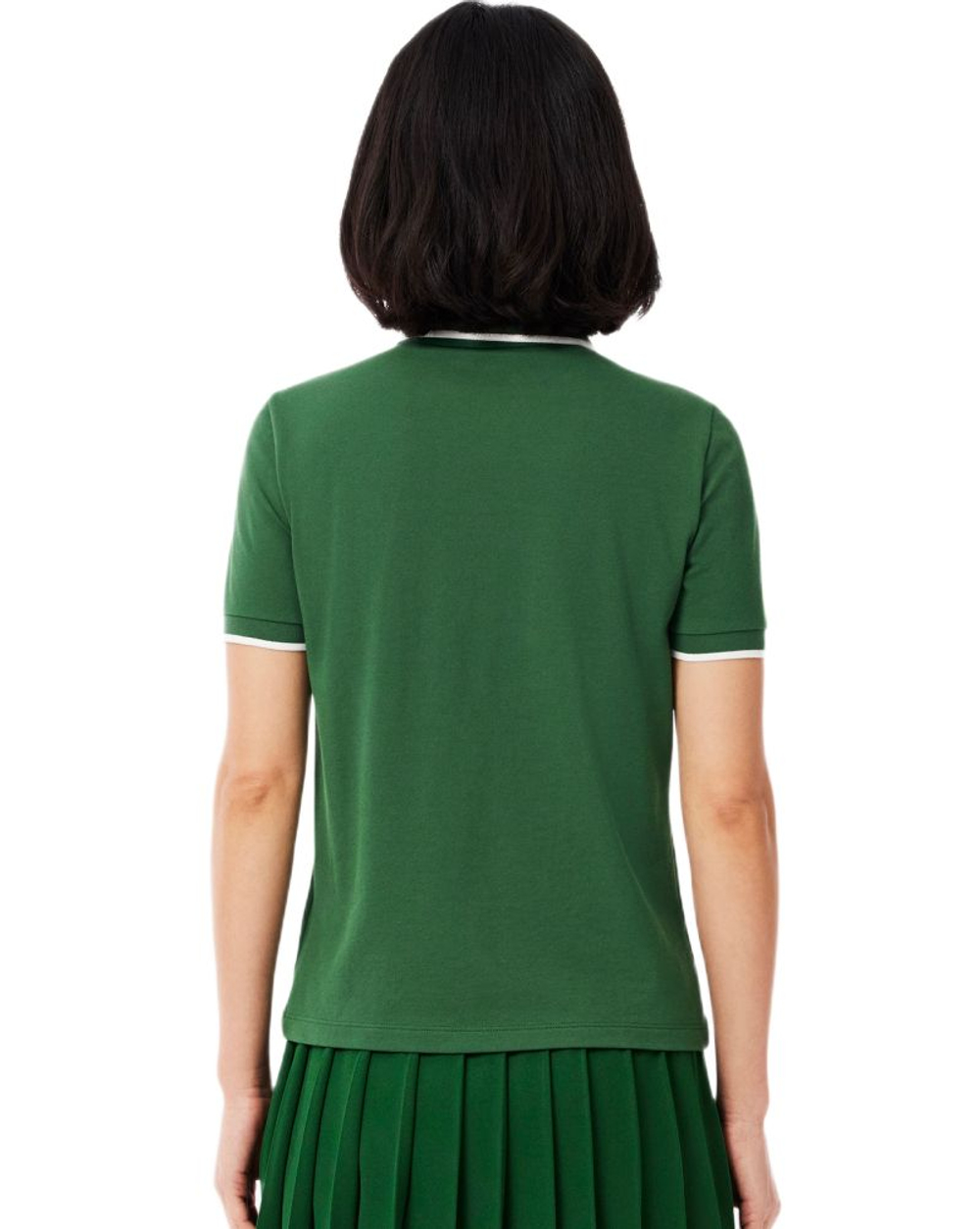 Женское поло Lacoste Regular Fit Tennis Heat Regulating - green/white