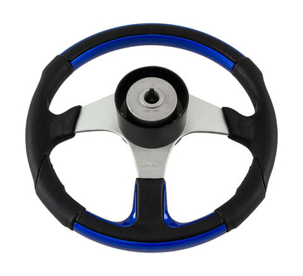 Рулевое колесо EVO MARINE 2 обод черносинее, спицы серебряные д. 330 мм