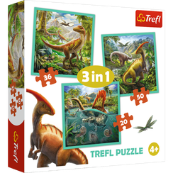 Puzzle "3in1" - The extraordinary world of dinosaur / Trefl