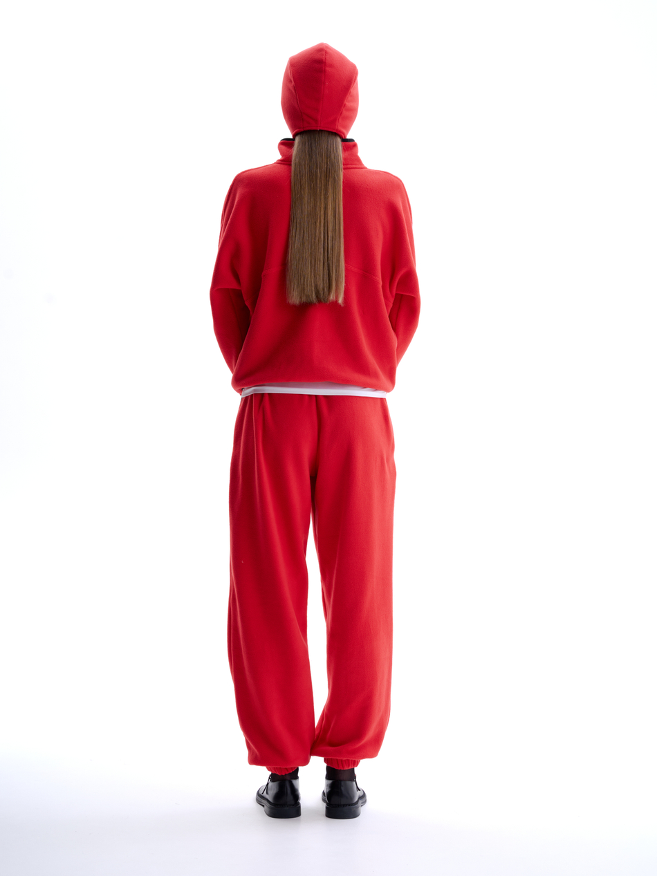 Брюки из флиса красные