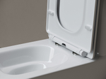 Унитаз напольный Ceramica Nova Cubic CN1803T-B/CN1803T-T белый, безободковый, с крышкой микролифт, слив торнадо
