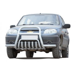 Передок с дополнительной защитой двигателя «Труба сверху с усами», Chevrolet Niva (03.2009 -)/Lada Niva (07.2020 -)