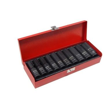 Головки ударные глубокие, набор 10предметов, 1/2" (10, 12-15, 17, 19, 21, 22, 24мм) (6гр.) Forsage 4107-5MPB