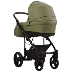 Детская коляска Bebetto Magnum Prima 3 в 1 с автокреслом Avionaut Cosmo 05 зеленая кожа