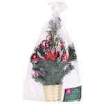 Ель искусственная новогодняя декоративная ЗОЛОТАЯ СКАЗКА 30 см, ПВХ, красные украшения, 591320