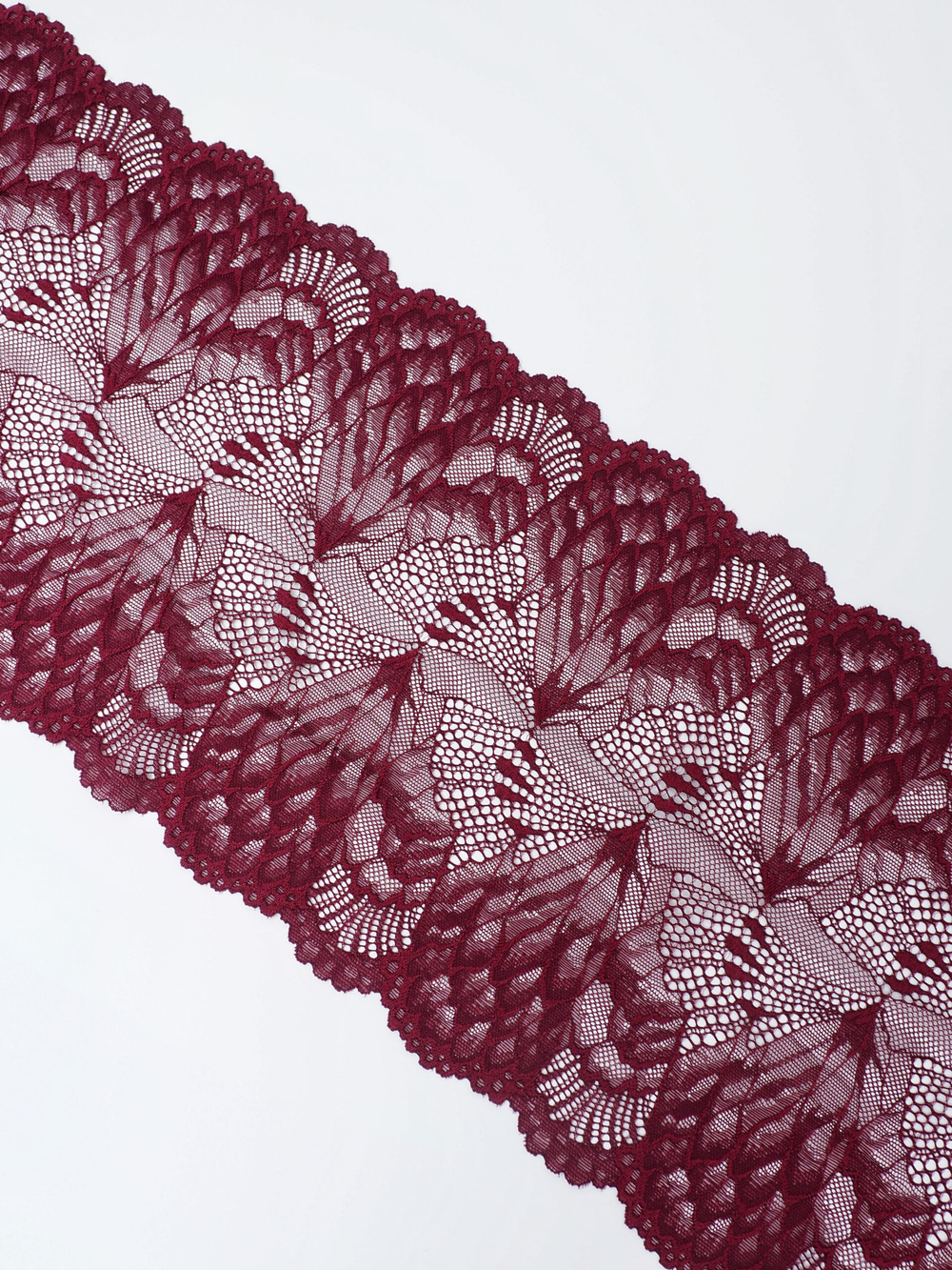 Эластичное кружево для белья цвет бордовый ширина 22 см