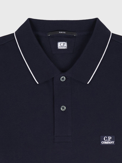 Поло с длинным рукавом C.P. Company Stretch Piquet Line Slim Navy