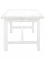 Дизайнерский обеденный стол 220х90х74 см Таула из массива дуба с 2 ящиками, белый