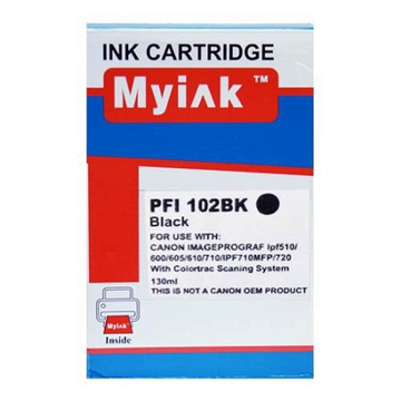 Картридж MyInk, аналог CANON PFI-102Bk для IPF 500/600/700 Black (130ml, Dye)