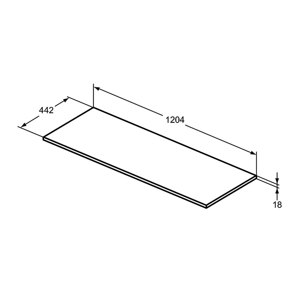 Столешница Ideal Standard CONNECT AIR 120, без выреза для монтажа умывальников, серый (E0852EQ)